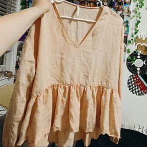 Zara pink peplum top